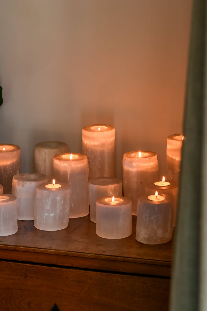 Selenite Candle holders