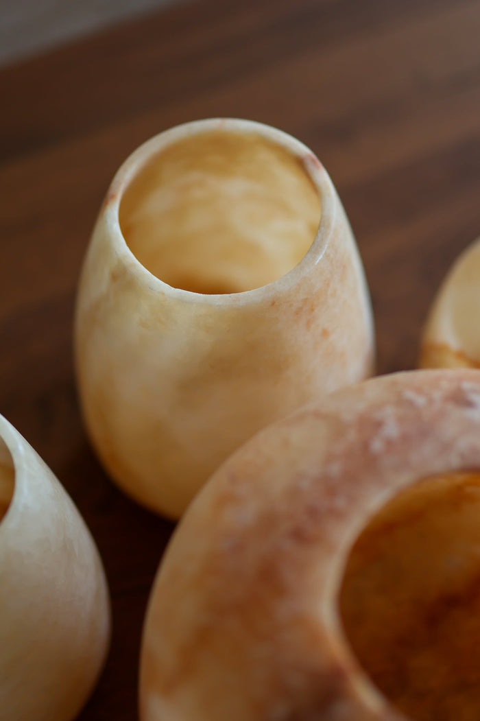 Alabaster candle holders